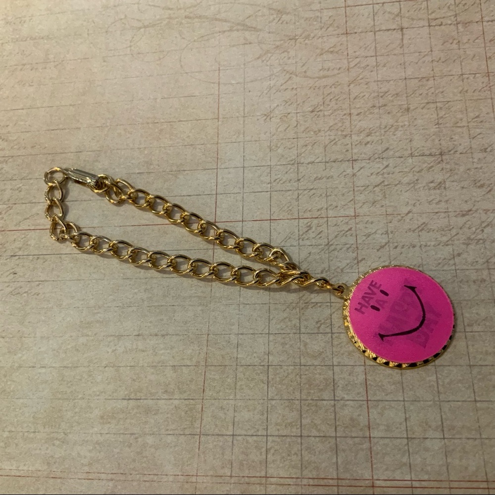 SMILEY HAVE A NICE DAY CHANGE IMAGE VERY VINTAGE BRACELET 70s - Picture 5 of 12